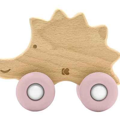 Дървена играчка с чесалка Kikka Boo Hedgehog, Pink РАЗПРОДАЖБА