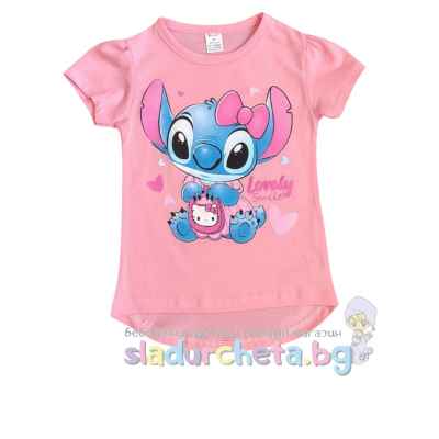 Детска тениска Светли, Стич розова