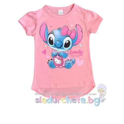 Детска тениска Светли, Стич розова
