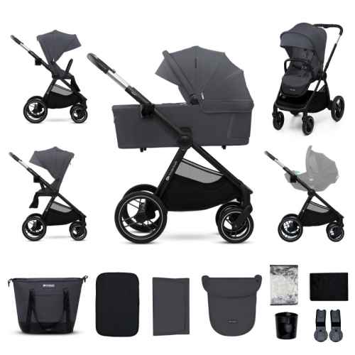 Комбинирана бебешка количка 4в1 KinderKraft Nea 2.0, Deep grey