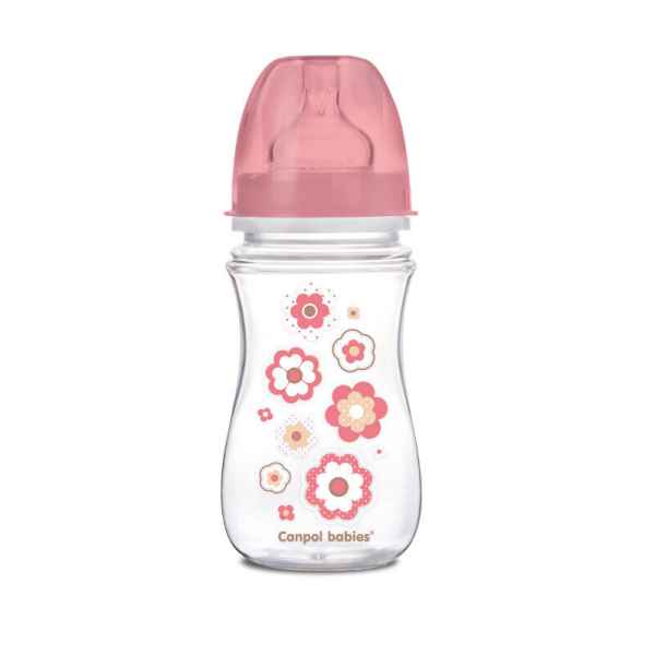 Антиколик шише с широко гърло Canpol Easy Start, Newborn Baby 240 мл, розово-5JjD3.jpg