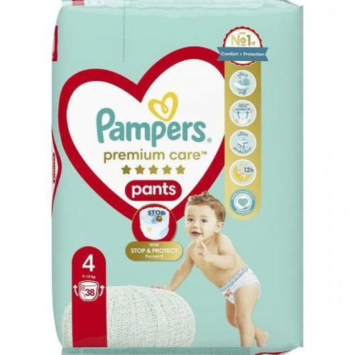 Гащички за еднократна употреба Pampers Premium Care 4, 9-15 кг 38 броя