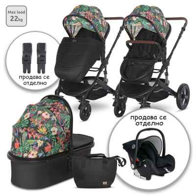 Комбинирана бебешка количка 2в1 Lorelli Boston, Tropical Flowers