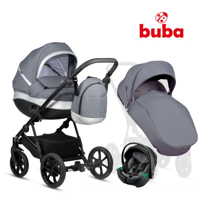 Бебешка комбинирана количка 3в1 Buba ZAZA 2, Dark Grey