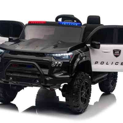 Акумулаторен джип JJ Police 4x4 24V, двуместен черен металик