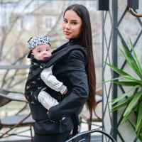 Ергономична раница за носене на бебе Lorelli WALLY, Black FLORAL-6NyAs.jpg
