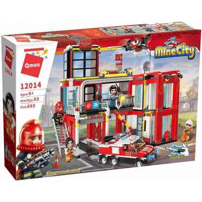 Конструктор Qman, MineCity, Противопожарна служба, 693 части