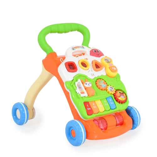 Играчка за прохождане Moni Toys Baby Piano Walker, зелена