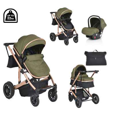 Комбинирана бебешка количка 3в1 Moni Thira, зелена