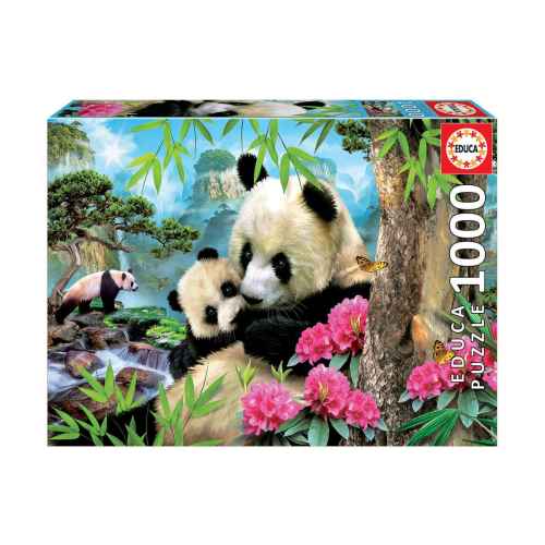 Пъзел Educa, Семейство панди, 1000 части