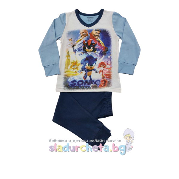 Детска пижама Венера, Соник бял/син-74HTB.png