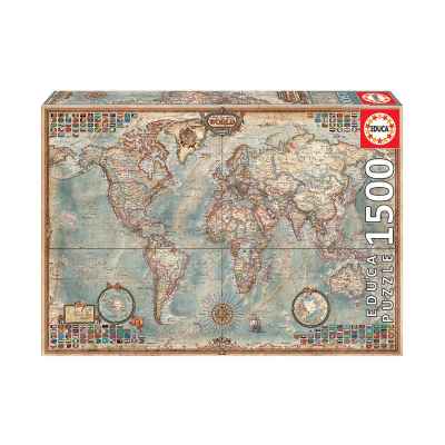 Пъзел Educa, Политическа карта на света, 1500 части