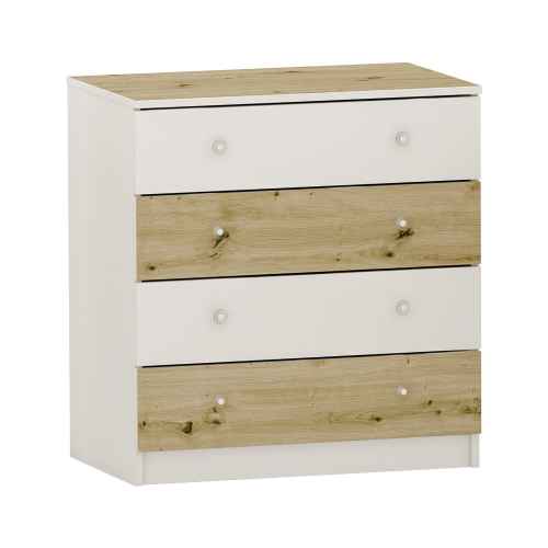 Скрин с четири чекмеджета Arbor №10, Артизан + Бял