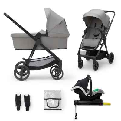 Комбинирана бебешка количка 4в1 Kinderkraft NEWLY, Moonlight grey