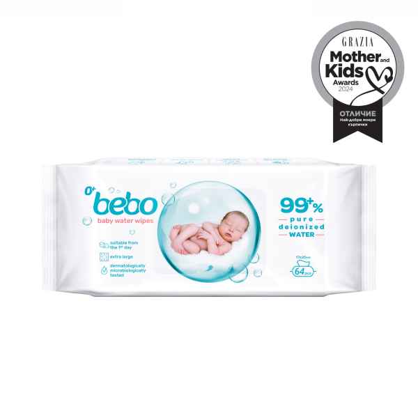 Влажни кърпички Бебо без аромат 99% вода, 64 бр.-7UTTF.jpeg
