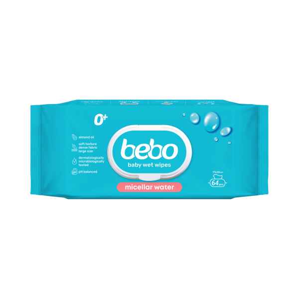 Влажни кърпички Бебо с мицеларна вода, капак, 64 бр.-7hGfr.jpeg
