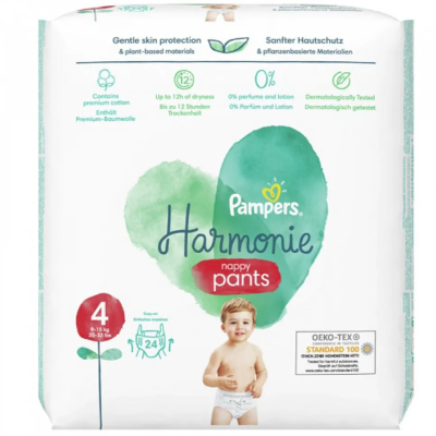 Гащички за еднократна употреба Pampers Pants Harmonie 4, 9-15 кг 24 бр.