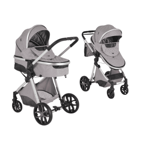 Комбинирана бебешка количка Moni Alma, светлосива