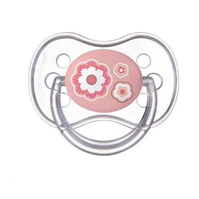 Силиконова залъгалка със симетрична форма Canpol Newborn Baby 0-6м, розова