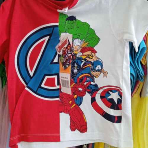 Детска тениска Мариела, Отмъстителите червен/бял