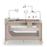 Бебешка сгъваема кошара KinderKraft LEODY UP, с аксесоари, Beige-8Wllg.jpeg