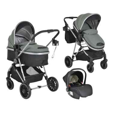 Комбинирана бебешка количка 3в1 Moni Kali, маслиново зелен
