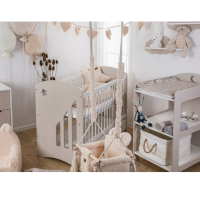 Детска стая Baby Moon - кошара, скрин, шкаф за повиване + матрак, бял-8gd4C.png