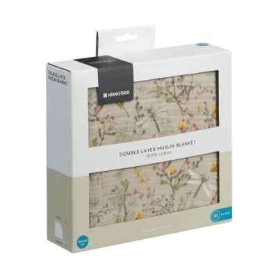 Одеяло от муселин двупластово Kikka Boo, 100х100 см Secret Garden Beige
