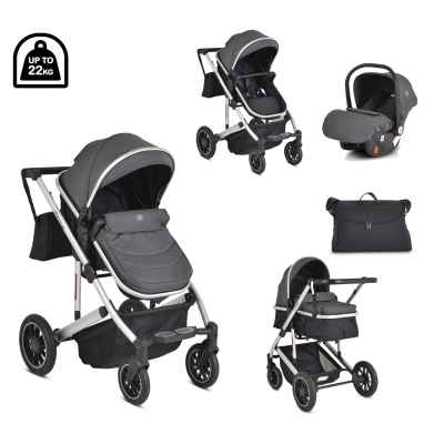 Комбинирана бебешка количка 3в1 Moni Thira, сива