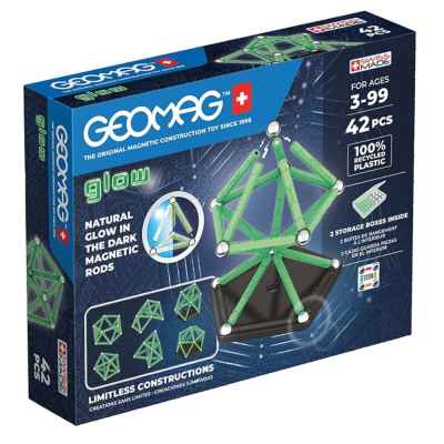 Магнитен конструктор Geomag, Glow, 42 части