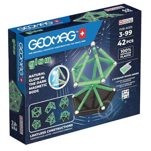 Магнитен конструктор Geomag, Glow, 42 части