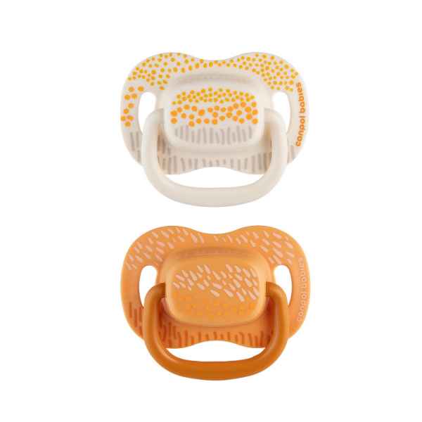 Силиконова залъгалка със симетрична форма Canpol Mountains, 6-18м, 2бр жълто-9Hich.jpg