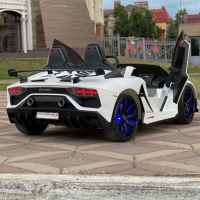 Акумулаторна двуместна кола JJ Lamborghini Aventador SVJ 24V, с дрифт функция, бял металик-9IVqQ.jpeg