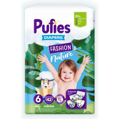 Памперси Pufies Fashion & Nature 6, 13+ кг 42 бр.