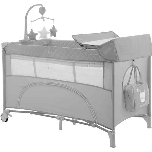Бебешка кошара на две нива Kikka Boo Nighty Night, Grey-9Qzvs.jpeg