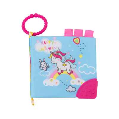 Образователна текстилна книжка с чесалка Kikka Boo, Happy Unicorn
