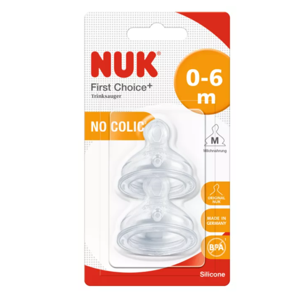 Биберони за хранене Nuk First choice +, M, 0-6 м, 2 бр.-9nUNM.png