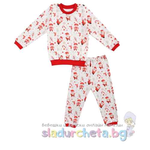 Детска пижама Сибел, бяла/червена