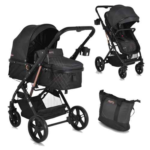 Комбинирана бебешка количка Moni Rafaello, черен