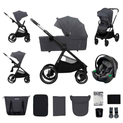 Комбинирана бебешка количка 3 в 1 KinderKraft Nea 2.0, Deep grey