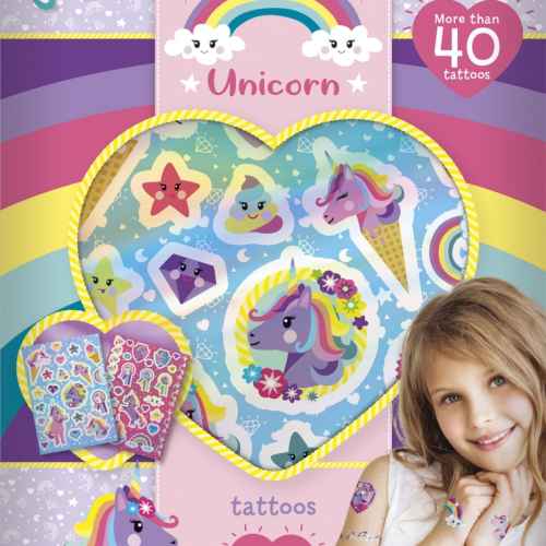 Комплект временни татуировки Totum, Еднорог, 40 броя