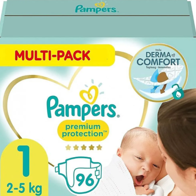 Памперси за новородено за еднократна употреба Pampers Premium Protection 1, 2-5 кг 96 бр.