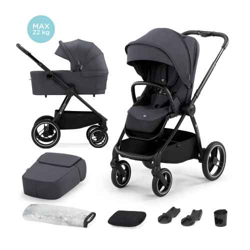 Комбинирана бебешка количка 2в1 Kinderkraft NEA, Deep Grey