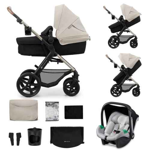 Комбинирана бебешка количка 3в1 Kinderkraft MOOV 2, Moonlight Grey