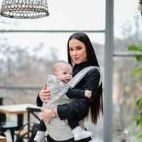 Ергономична раница за носене на бебе Lorelli WALLY, Black FLORAL-BHbbu.jpg