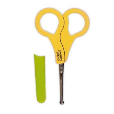 Ножичка Canpol с предпазител, жълто със зелено