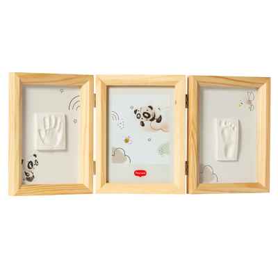Рамка за два отпечатъка и снимка Tiny Love Tiny Creations, дървена 0м+