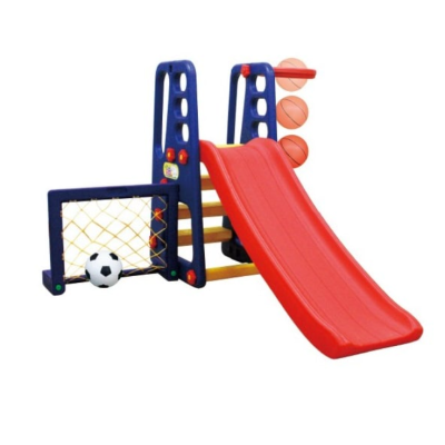 Детска пързалка с баскетболен кош 3toysm, синя/червена