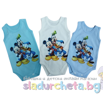 Детско боди Светли, син/ бял/ светлосин