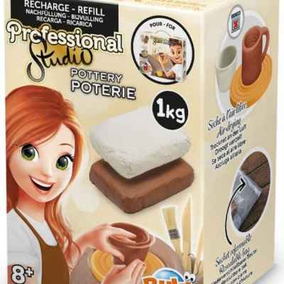 Комплект глина Buki France, Бяла и кафява, 2 броя